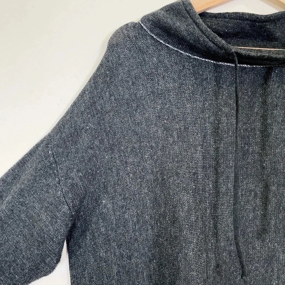 Eileen Fisher Womens Size Small Tunnel Neck Long Sleeve Heathered Grey Top - Picture 8 of 15